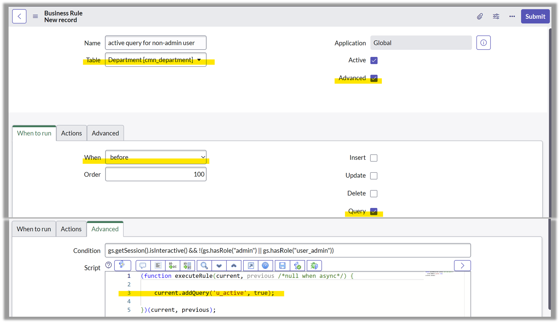 servicenow-before-query-business-rule-servicenow